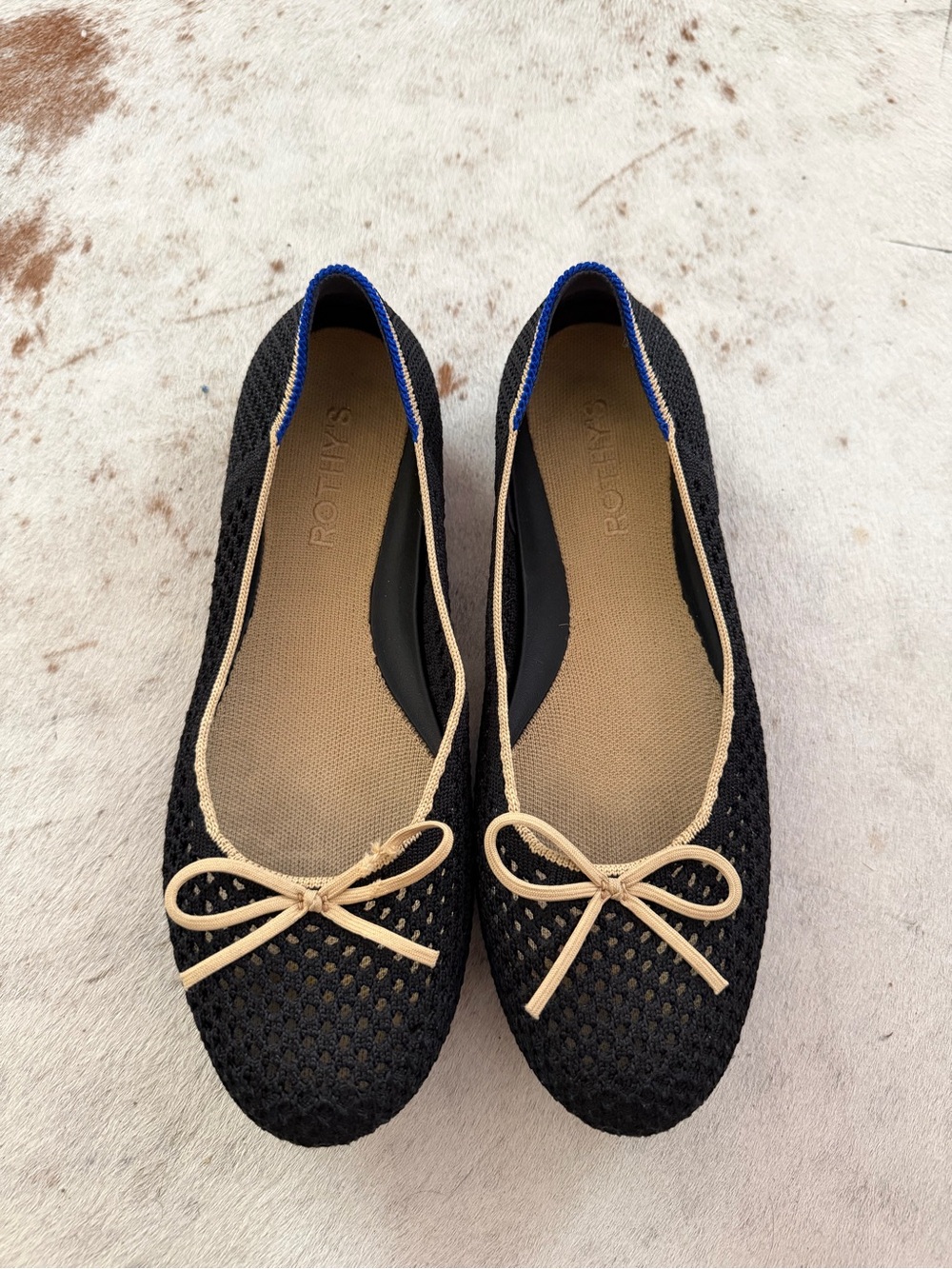 Rothy's Women's the ballet flat noir mesh size 8